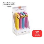 Kit 12 Canetas Gel Apagáveis Donuts 0.7mm Azul Ponta Fina Escolar Escritório Estudos