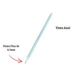 Kit 12 Canetas Gel Apagáveis 0.7mm Azul Ponta Fina Estampas Sortidas Escolar Estudos