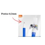 Kit 12 Canetas Gel Apagáveis Gamer 0.7mm Azul Ponta Fina Estampas Sortidas