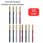 Kit 12 Canetas Slim 0.7mm Coloridas Azul Ponta Fina Com Grip