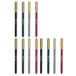 Kit 12 Canetas Slim 0.7mm Coloridas Azul Ponta Fina Com Grip
