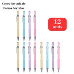 Kit 12 Lapiseiras Cristal 2.0mm Coloridas com Apontador de Mina Sortidas