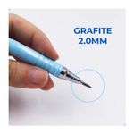 Kit 12 Lapiseiras Cristal 2.0mm Coloridas com Apontador de Mina Sortidas