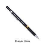 Kit 11 Lapiseiras 0.7mm Carbon Grip com Borracha Clip Removível Sortidas