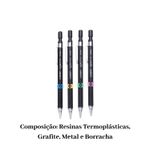 Kit 11 Lapiseiras 0.7mm Carbon Grip com Borracha Clip Removível Sortidas