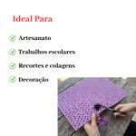 EVA Estampado Lilás Flores 40x60cm Folha para Artesanato Escolar