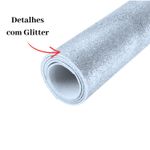 Kit 5 Folhas EVA com Glitter 40x60cm Coloridas Artesanato Escolar Festa