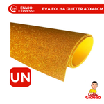 EVA Glitter Dourado 40x48cm Ouro Folha para Artesanato Festas Escola