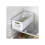 Organizador Retangular Com Tampa Tela Cesto Multiuso Geladeira Cozinha 6,8L