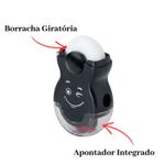 Kit 4 Borrachas com Apontador 2 em 1 Escolar Sortidas