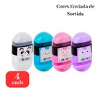 Kit 4 Borrachas com Apontador 2 em 1 Animais Escolar Sortidas