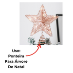 Estrela Ponta De Arvore De Natal Com Brilho Ponteira de Arvore Decoração De Natal