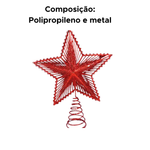 Estrela Ponta De Arvore De Natal Com Brilho Ponteira de Arvore Decoração De Natal
