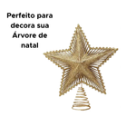 Estrela Ponta De Arvore De Natal Com Brilho Ponteira de Arvore Decoração De Natal