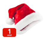 Gorro De Papai Noel De Veludo Vermelho Touca Elegância De Natal Veludo