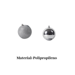 Kit 5 Bolas de Natal Prata Lisa e Glitter 8cm Árvore Natalina