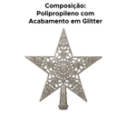 Estrela Ponteira Com Glitter Enfeite Natalino Árvore De Natal 20cm