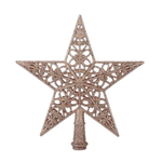 Estrela Ponteira Com Glitter Enfeite Natalino Árvore De Natal 20cm
