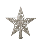 Estrela Ponteira Com Glitter Enfeite Natalino Árvore De Natal 20cm