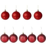 Kit Com 9 Bolas De Natal Gliter Lisa Fosca Enfeite Árvore 6cm Decoração