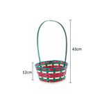 Cesta de Natal Bambu Feliz Natal 43x26cm Decoração de Mesa e Ceia