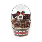 Cesta de Natal Bambu Feliz Natal 43x26cm Decoração de Mesa e Ceia