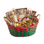 Cesta de Natal Bambu Feliz Natal 23x18x10cm Para Decoração De Mesa Vespera De Natal