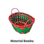 Cesta de Natal Bambu Feliz Natal 23x18x10cm Para Decoração De Mesa Vespera De Natal