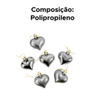 Kit Enfeite Natal Coração 4cm Com 6 Unidades Para Árvore De Natal Festa Decoração