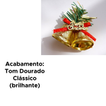 Kit 6 Enfeites Sino Dourado Decoração De Natal Decorativo Para Árvore Natalina