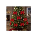 Kit 12 Laços Vermelho 5,5cm Enfeite Natalino Decoração Árvore de Natal