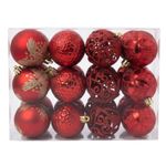 Kit Com 24 Bolas De Natal Decorada Luxo Decoração Enfeites De Natalino Para Árvore