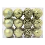 Kit Com 24 Bolas De Natal Decorada Luxo Decoração Enfeites De Natalino Para Árvore