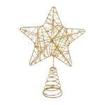 Estrela Ponteira Natal 20cm com Glitter Enfeite Árvore