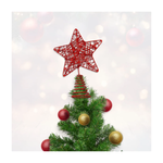Estrela Ponteira Natal 20cm com Glitter Enfeite Árvore