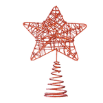 Estrela Ponteira Natal 20cm com Glitter Enfeite Árvore