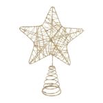 Estrela Ponteira Natal 20cm com Glitter Enfeite Árvore