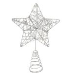 Estrela Ponteira Natal 20cm com Glitter Enfeite Árvore