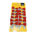 Kit 12 Laços Com Brilho Pequeno Para Decoração Arvore De Natal