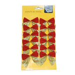 Kit 12 Laços Com Brilho Pequeno Para Decoração Arvore De Natal