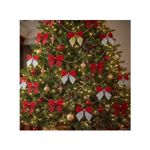 Kit 12 Laços Com Brilho Pequeno Para Decoração Arvore De Natal