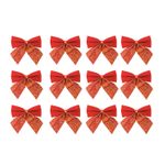 Kit 12 Laços Com Brilho Pequeno Para Decoração Arvore De Natal