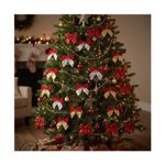 Kit 12 Laços Com Brilho Pequeno Para Decoração Arvore De Natal