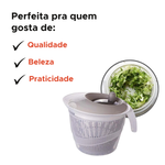Centrífuga Seca Salada Manual Grande 2,8 Litros Secadora de Verduras Saladas e Folhas Prática