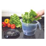 Centrífuga Seca Salada Manual Grande 2,8 Litros Secadora de Verduras Saladas e Folhas Prática