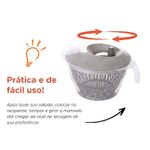 Centrífuga Seca Salada Manual Grande 2,8 Litros Secadora de Verduras Saladas e Folhas Prática