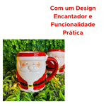 Caneca Presente de Cerâmica Personalizada Papai Noel 330ml Amigo Secreto de Natal
