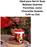 Caneca Presente de Cerâmica Personalizada Papai Noel 330ml Amigo Secreto de Natal