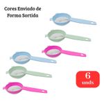 Kit 6 Peneiras Plásticas 17cm Cozinha Coador Alimentos Sortidas
