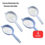Kit 4 Peneiras Plásticas 15cm Cozinha Coador Alimentos Sortidas